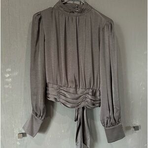 HYFVE long sleeve- open back tie back - blouse - black - size M